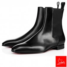 Christian Louboutin Ankle Boots Roadie Flat Black Leather Men