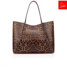 Christian Louboutin Totes Cabarock Large Tote Bag Brown Creative Leather Women