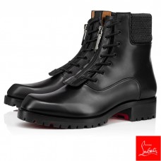 Christian Louboutin Ankle Boots Moscou Flat Black Calf Men