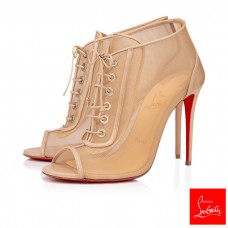 Christian Louboutin Ankle Boots Open Ondessa Nude 100 mm Patent Women