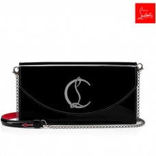 Christian Louboutin Cross-Body Bags Loubi54 Black/silver Patent Leather Women