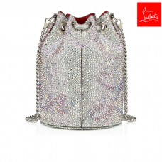 Christian Louboutin Cross-Body Bags Marie Jane Bucket Bag Silver/Crystal Ab Strass Women