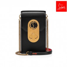 Christian Louboutin Mini Bag Elisa Phone Pouch Black Leather Women