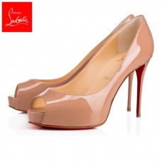 Christian Louboutin Platforms New Very Prive Nude 100 mm Patent Leather Women