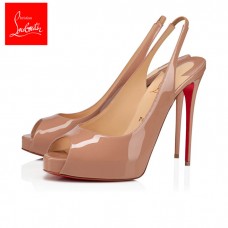 Christian Louboutin Platforms Private Number Nude 120 mm Patent Leather Women