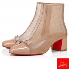 Christian Louboutin Ankle Boots Checkypoint Booty Nude 2 55 mm Patent Women