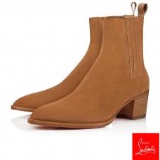 Christian Louboutin Ankle Boots William Flat Fennec Suede Men