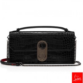 Christian Louboutin Iconic Bags Elisa Baguette Black Leather Women